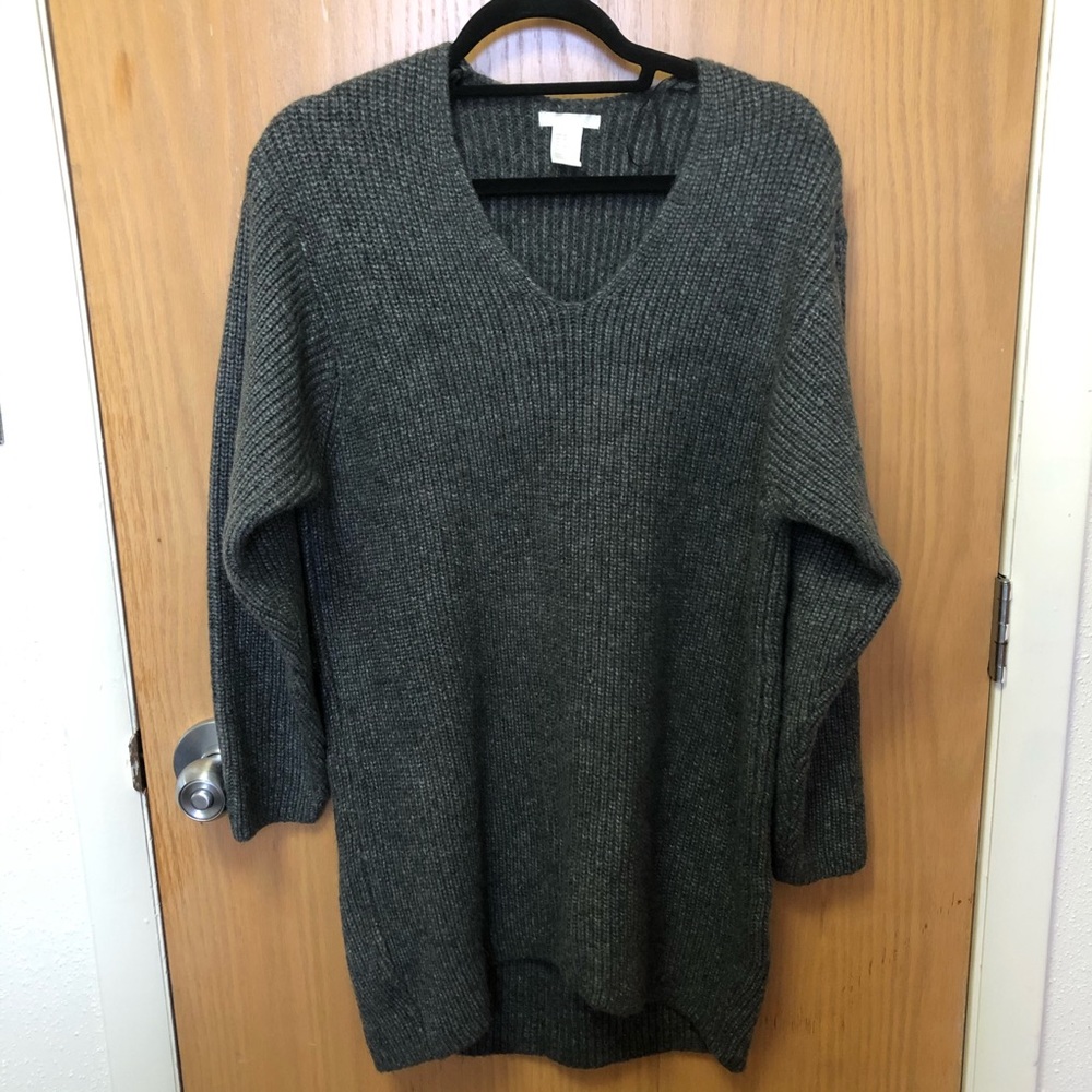Grey Knit Sweater Dress